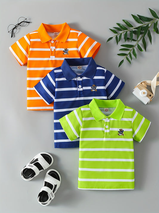 Ensemble Polo Rayé 3 Pièces Garçon – Style Sport Chic Été