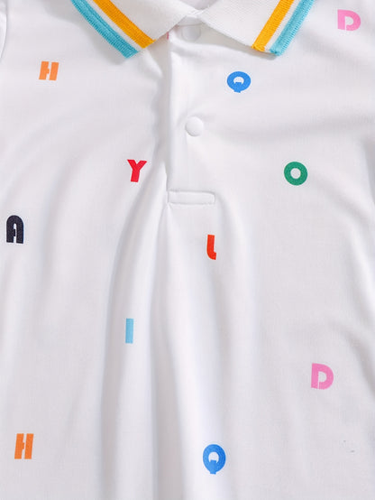 Combinaison Polo Bébé Nouveau-né – 1 Pièce – 100 % Coton Doux – Motifs Lettres Brodées – Été