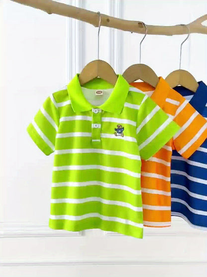 Ensemble Polo Rayé 3 Pièces Garçon – Style Sport Chic Été