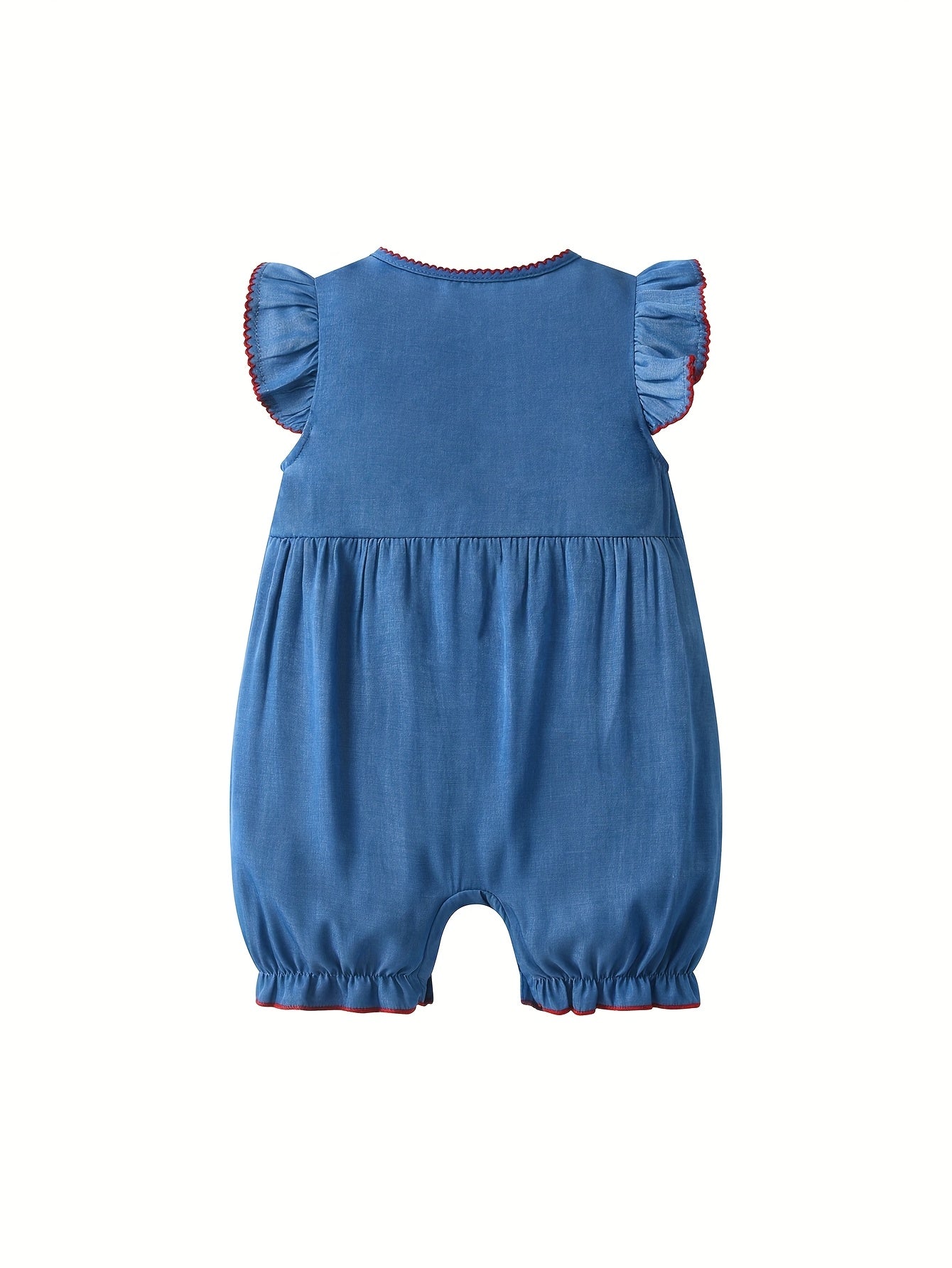 Barboteuse élégante bleue pour bébé fille – combinaison d’été légère et confortable