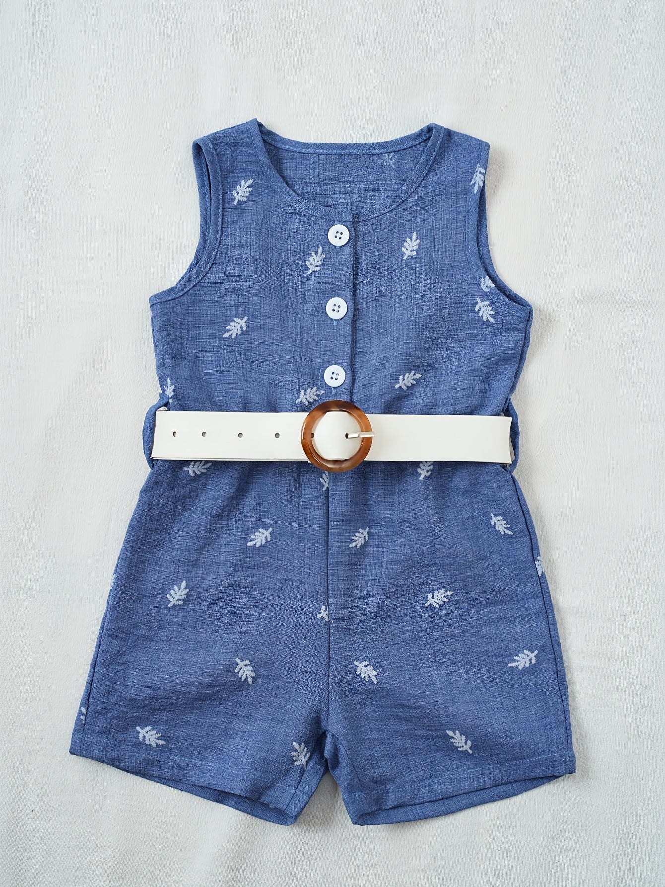 Barboteuse Fille Denim Été – Combinaison Élégante avec Ceinture